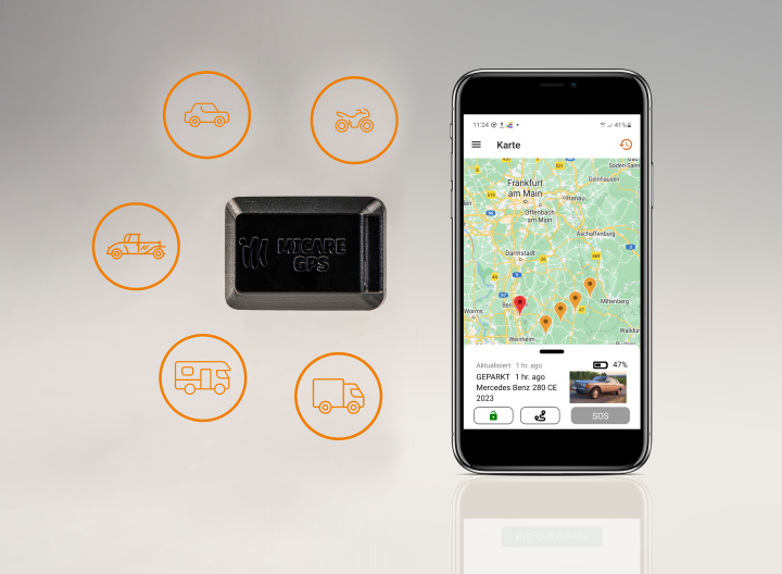 Alles im Blick, die intuitive App steuert den GPS Tracker 